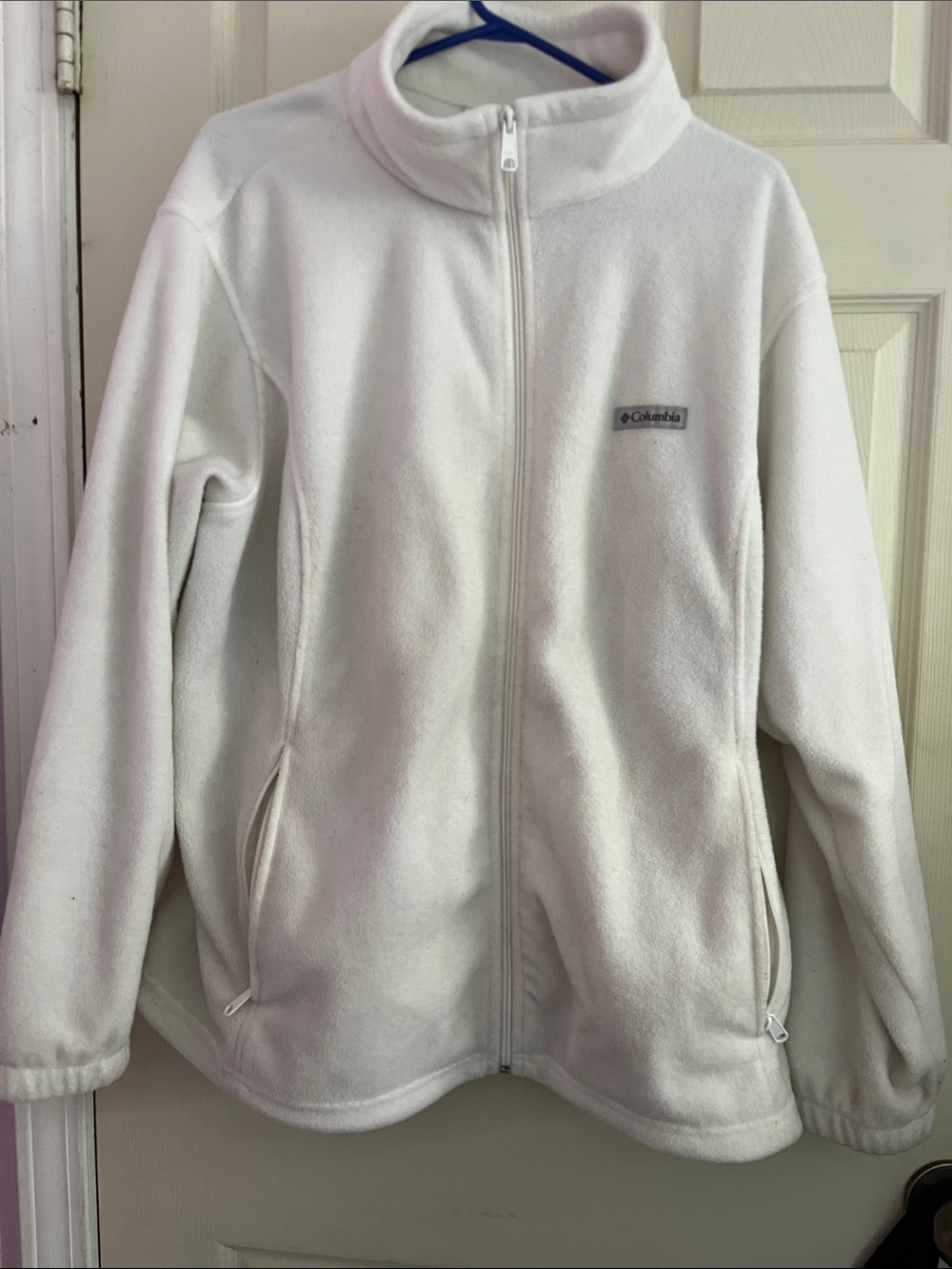Columbia White Full-Zip Fleece Jacket